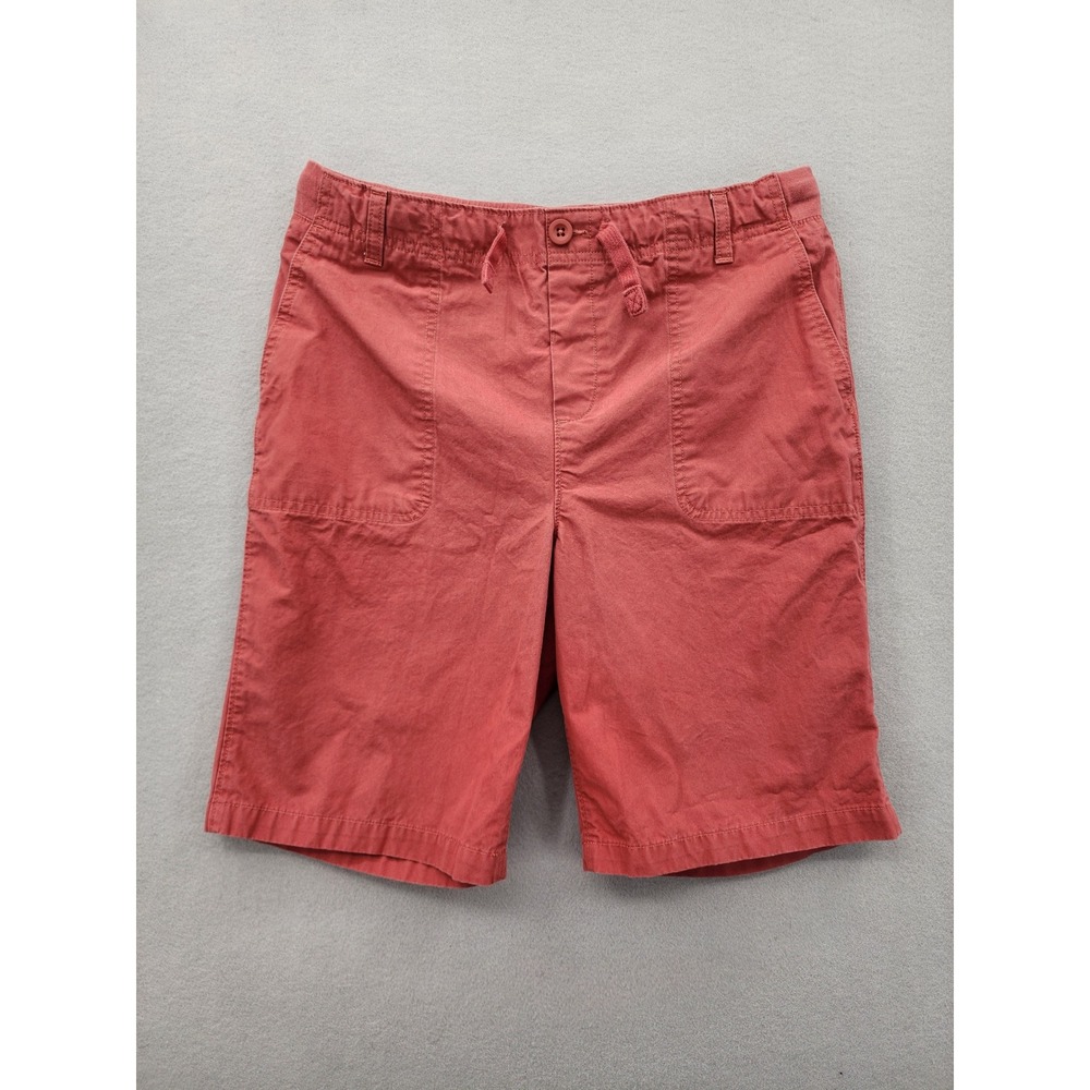 Lands End Boys XL‎ 18-20 Rust Red Cargo Shorts Elastic Waist Drawstring Casual